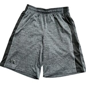 Under Armour Mens HeatGear Athletic Shorts Gray Black Drawstring Size S/M
